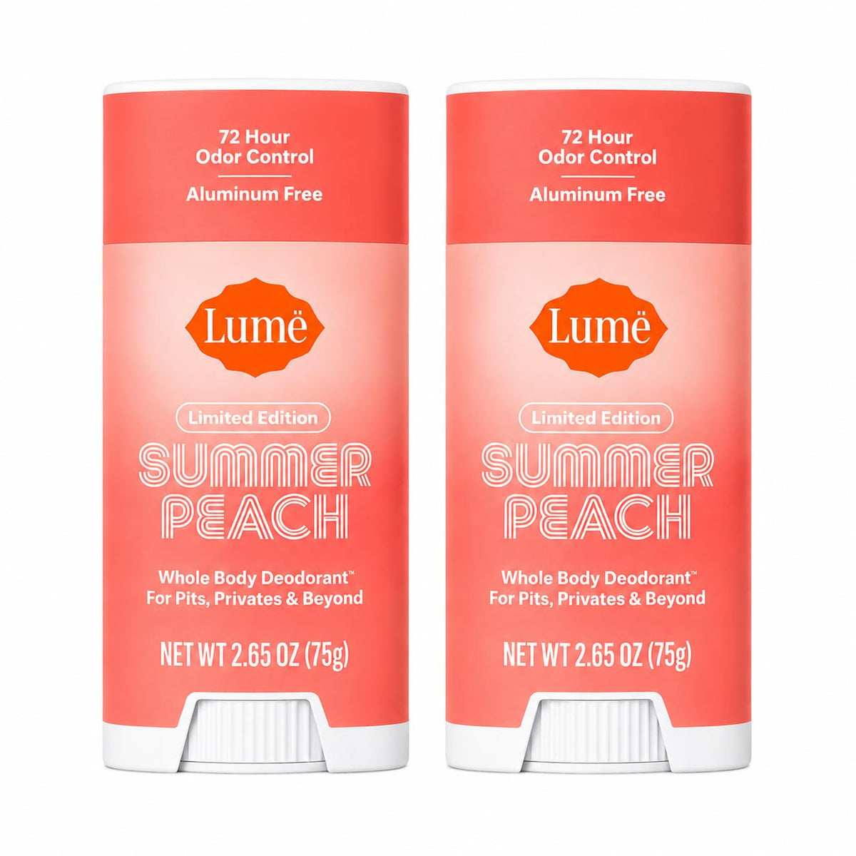 Lume Deo Solid Stick Summer Peach LTO 2 pack
