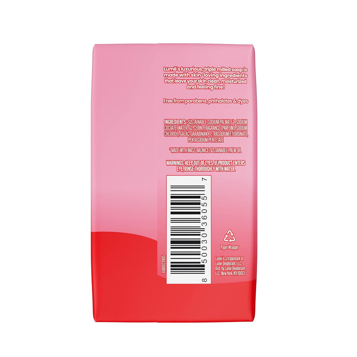 Lume Triple Milled Bar Soap - Rich Moisture & Gentle Cleansing - Paraben Free. Phthalate Free. Skin Safe - 5 ounce (Pack of 4) (Peony Rose)